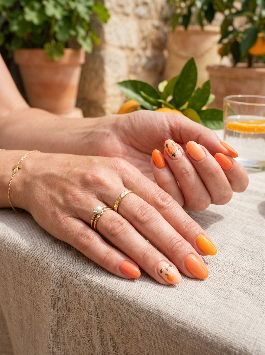 Valencia Orange Nails